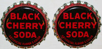 Soda pop bottle caps Lot of 25 BLACK CHERRY SODA cork lined unused new old stock