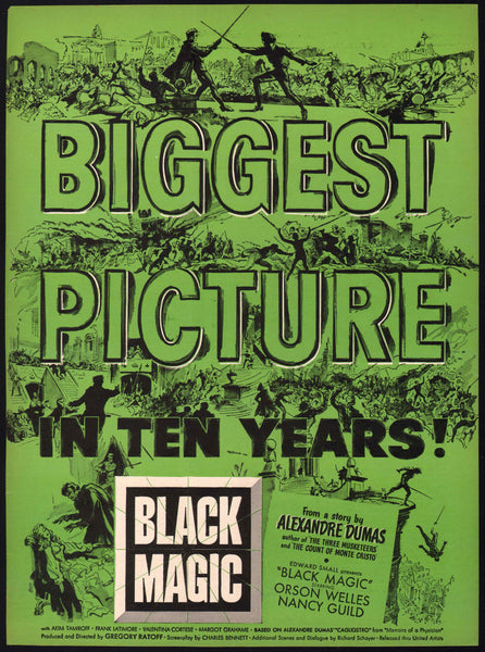 Vintage magazine ad BLACK MAGIC movie 1949 starring Orson Welles Nancy Guild