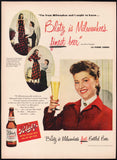 Vintage magazine ad BLATZ BEER 1949 Milwaukee La Verne Sunde designer pictured