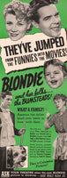 Vintage magazine ad BLONDIE MOVIES from 1939 Penny Singleton and Arthur Lake