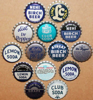 Vintage soda pop bottle caps BLUE COLORS Lot of 14 different new old stock