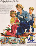 Vintage magazine ad BLUE BELL Work and Play Clothes from 1949 mother and kids