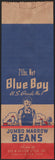 Vintage bag BLUE BOY BEANS boy and farm Geo W Haxton Oakfield New York n-mint+