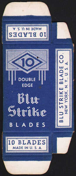 Vintage box BLU STRIKE BLADES Double Edge razor blades New York NY unused n-mint