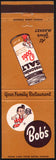 Vintage matchbook cover BOBS Big Boy Restaurant boy pictured Phoenix Flagstaff Mesa