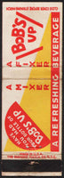 Vintage matchbook cover BOBS UP soda pop A Refreshing Beverage full length