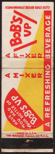 Vintage matchbook cover BOBS UP soda pop A Refreshing Beverage full length