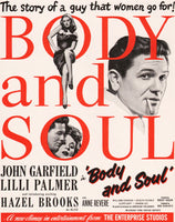 Vintage magazine ad BODY AND SOUL movie from 1947 John Garfield Lilli Palmer