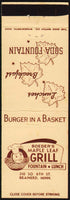 Vintage matchbook cover BOEDERS MAPLE LEAF GRILL cartoon burger Brainerd Minnesota