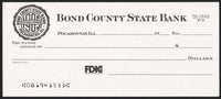 Vintage bank check BOND COUNTY STATE BANK Pocahontas Illinois unused n-mint+