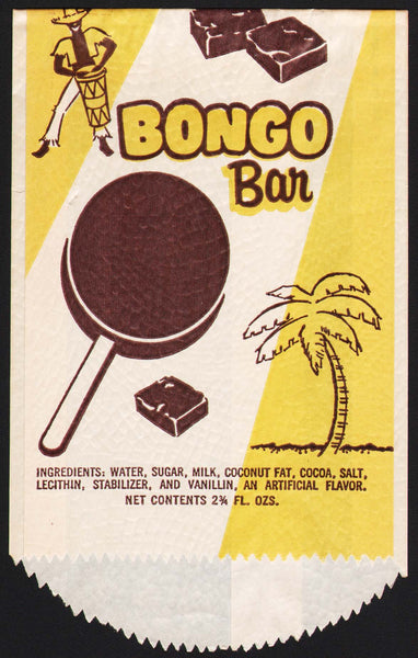 Vintage bag BONGO BAR drummer and palm tree pictured unused new old stock n-mint+