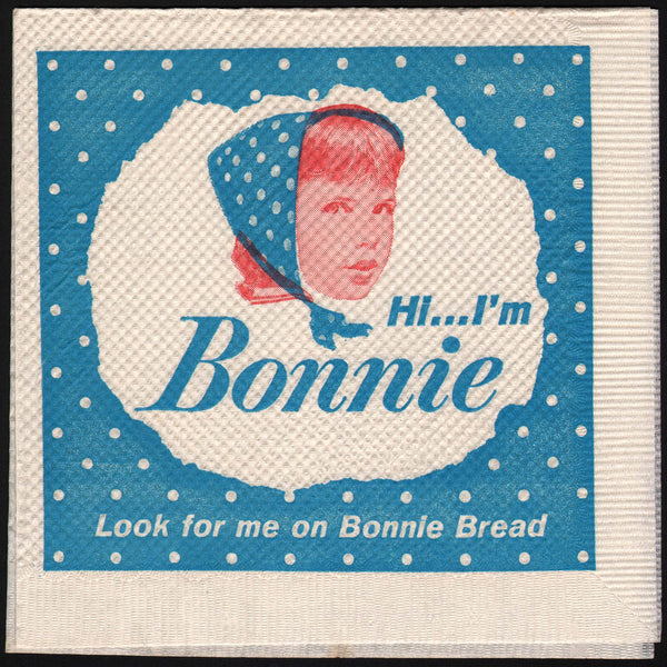 Vintage paper napkin BONNIE BREAD picturing the girl Bonnie new old stock n-mint