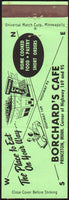 Vintage matchbook cover BORCHARDS CAFE full length picture Princeton Minnesota