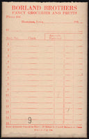 Vintage receipt BORLAND BROTHERS Groceries Fruit 1930s Hampton Iowa unused excellent+