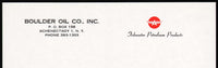 Vintage letterhead BOULDER OIL CO Flying A logo Tidewater Schenectady NY n-mint+