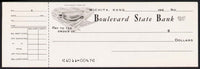 Vintage bank check BOULEVARD STATE BANK dated 1960s bank pictured Wichita Kansas