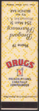 Vintage matchbook cover BRAGARD PHARMACY Drugs Phone 19 Woonsocket Rhode Island