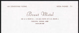 Vintage letterhead BRANT MOTEL On US Route 41 Highland Indiana new old stock