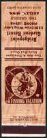 Vintage matchbook cover BRIDGEPOINT GARDENS RESORT fisherman Akeley Minnesota