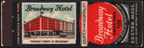 Vintage matchbook cover BROADWAY HOTEL picturing the hotel Boston Massachusetts