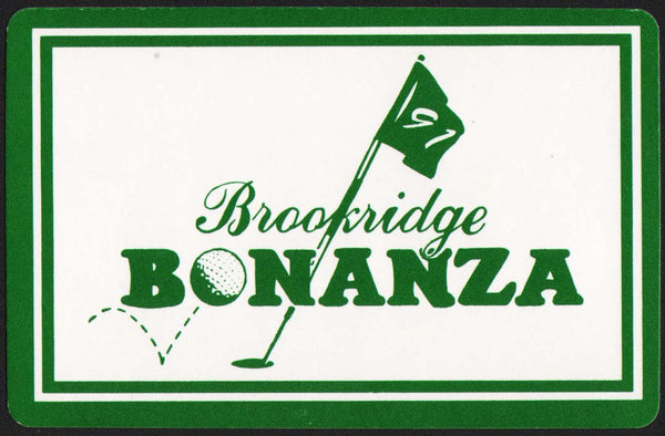 Vintage playing card BROOKRIDGE BONANZA golf green on white Overland Park Kansas