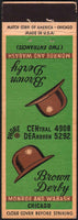 Vintage matchbook cover BROWN DERBY restaurant hat picture Monroe Wabash Chicago