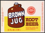 Vintage soda pop bottle label BROWN JUG ROOT BEER Haverhill Mass new old stock