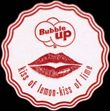 Vintage coaster BUBBLE UP soda pop with lips logo unused new old stock n-mint