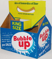 Vintage soda pop bottle carton BUBBLE UP has pa ZAZZ bottle cap pictured n-mint