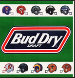 Vintage banner BUDWEISER beer NFL football helmets 18" x 49" Kansas City Chiefs