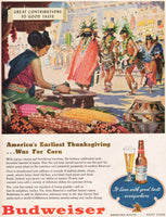 Vintage magazine ad BUDWEISER 1947 Anheuser Busch Americas First Thanksgiving