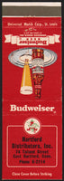 Vintage matchbook cover BUDWEISER BEER Hartford Distributors East Hartford Conn