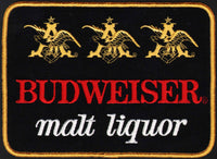Vintage uniform patch BUDWEISER MALT LIQUOR beer large new old stock n-mint+