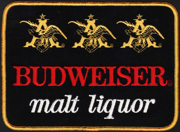 Vintage uniform patch BUDWEISER MALT LIQUOR beer large new old stock n-mint+