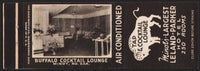 Vintage matchbook cover BUFFALO COCKTAIL LOUNGE interior pictured Minot North Dakota