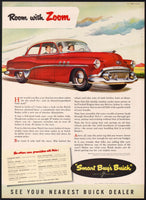 Vintage magazine ad BUICK SPECIAL AUTOMOBILE 1951 Fireball Engine Room with Zoom