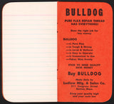 Vintage memo booklet BULLDOG TREAD dog pictured 1953 Ludlow Mfg Boston Mass n-mint