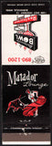 Vintage matchbook cover BURNSVILLE BOWL Matador Lounge bull pictured Burnsville Minnesota