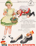 Vintage magazine ad BUSTER BROWN shoes from 1958 girl Easter theme Alex Ross art