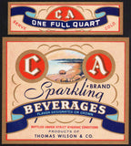 Vintage soda pop bottle label CA SPARKLING BEVERAGES unused new old stock n-mint+