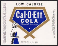 Vintage soda pop bottle label CAL O ETT COLA 16oz woman pictured Glen Cove NY