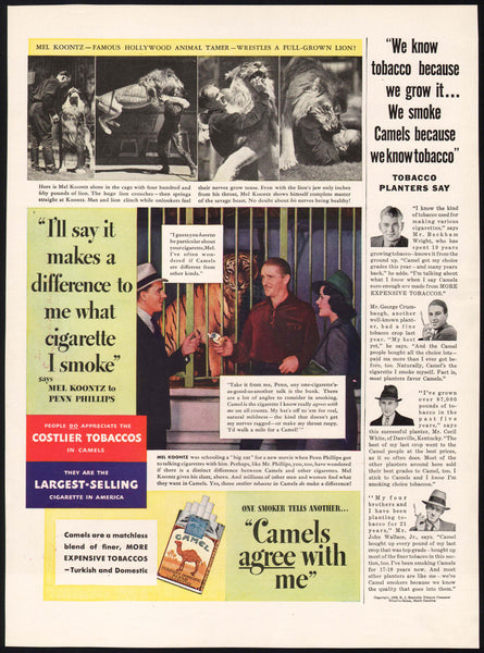 Vintage magazine ad CAMEL CIGARETTES R J Reynolds 1938 Mel Koontz pictured