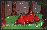 Vintage postcard CAMPING OUT IS SUCH FUN Curt Teich comic cartoon picture n-mint+