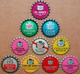 Vintage soda pop bottle caps CANADA DRY Collection of 10 different new old stock