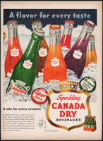 Vintage magazine ad CANADA DRY BEVERAGES from 1950 flavor bottles 6 pack pictured