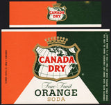 Vintage soda pop bottle label CANADA DRY ORANGE SODA unused new old stock n-mint+