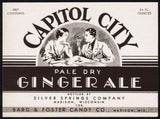 Vintage soda pop bottle label CAPITOL CITY GINGER ALE Barg Foster Madison Wisconsin