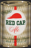 Vintage playing card CARLING RED CAP ALE die cut shaped like a flat top beer can