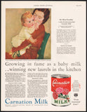 Vintage magazine ad CARNATION MILK from 1932 mom and baby Helen Blackburn Carter