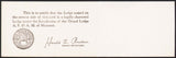 Vintage membership card CARTERVILLE LODGE No 401 A F & A M Masons 1956 Missouri